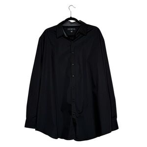 Beverly Hills Polo Club Black‎ Dress Shirt Mens 2XLB Big Tall Cotton Blend